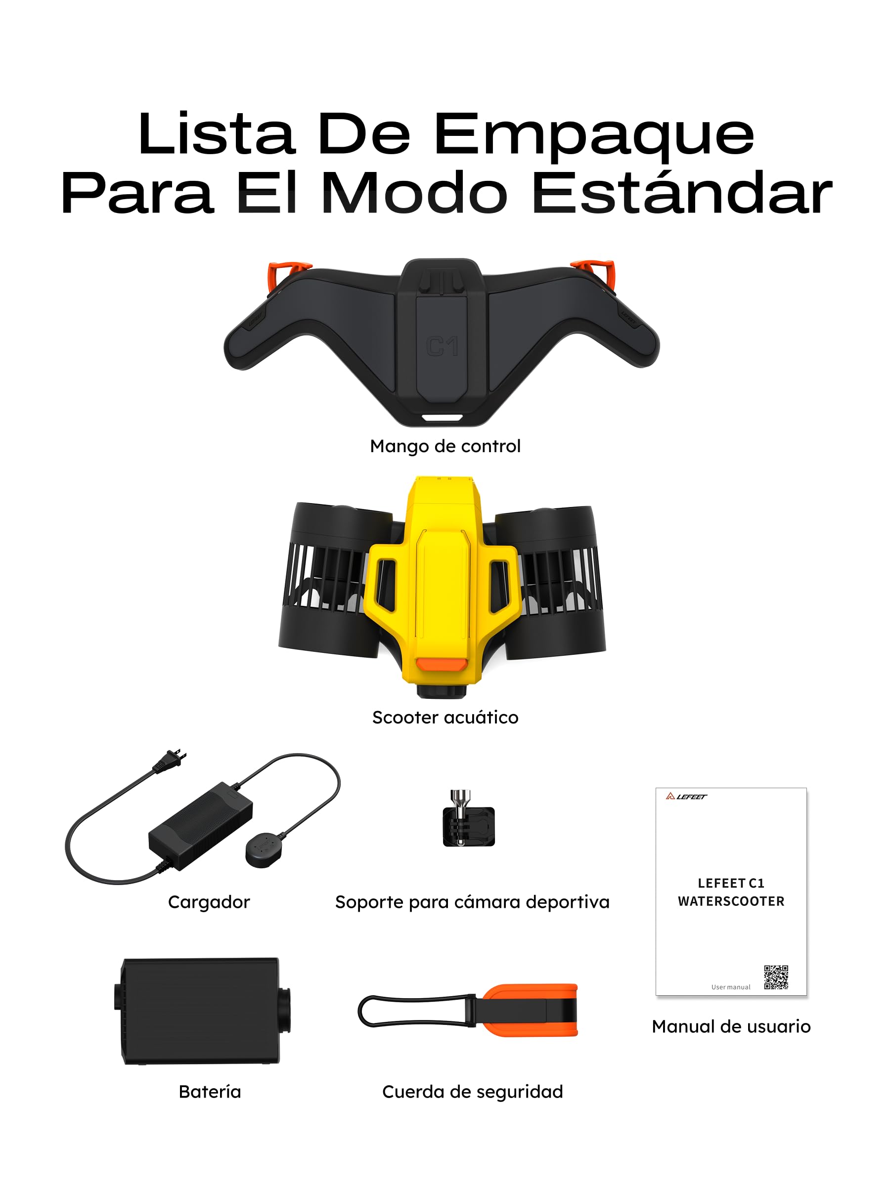 LEFEET C1 Scooter Subacuático Motores duales: Scooters con duración máxima de batería de 60 min, IPX8 30 M a Prueba de Agua para Deportes acuáticos, Buceo en Piscina, Buceo para niños/Adultos
