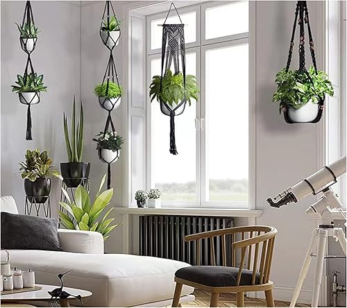 Miniatura 14 de Cuerda de macramé – Cuerda de macramé natural sin blanquear – Cuerda de algodón torcido de 4 hebras para colgar en la pared, hacer manualidades