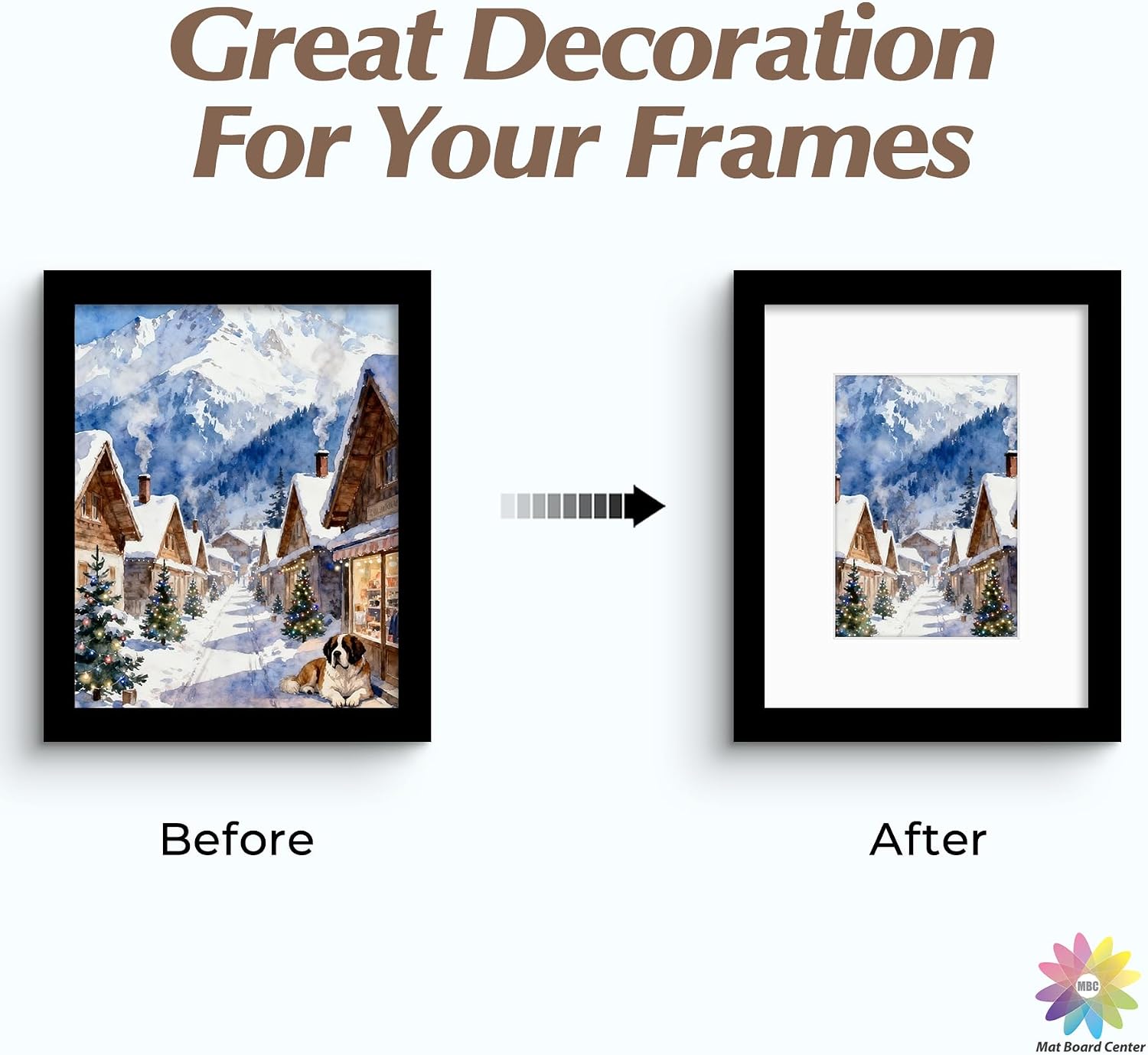 Mat Board Center 25 Pack 8x10 Picture Mat for 5x7 Photo White