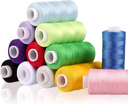 LIHAO Sewing Thread-12 Color Set of Sewing Threads for Sewing Machine | 400 Yards/362m, Polyester Thread Sewing Kit, All Purpose Polyester Thread, for Machine and Hand Sewing
