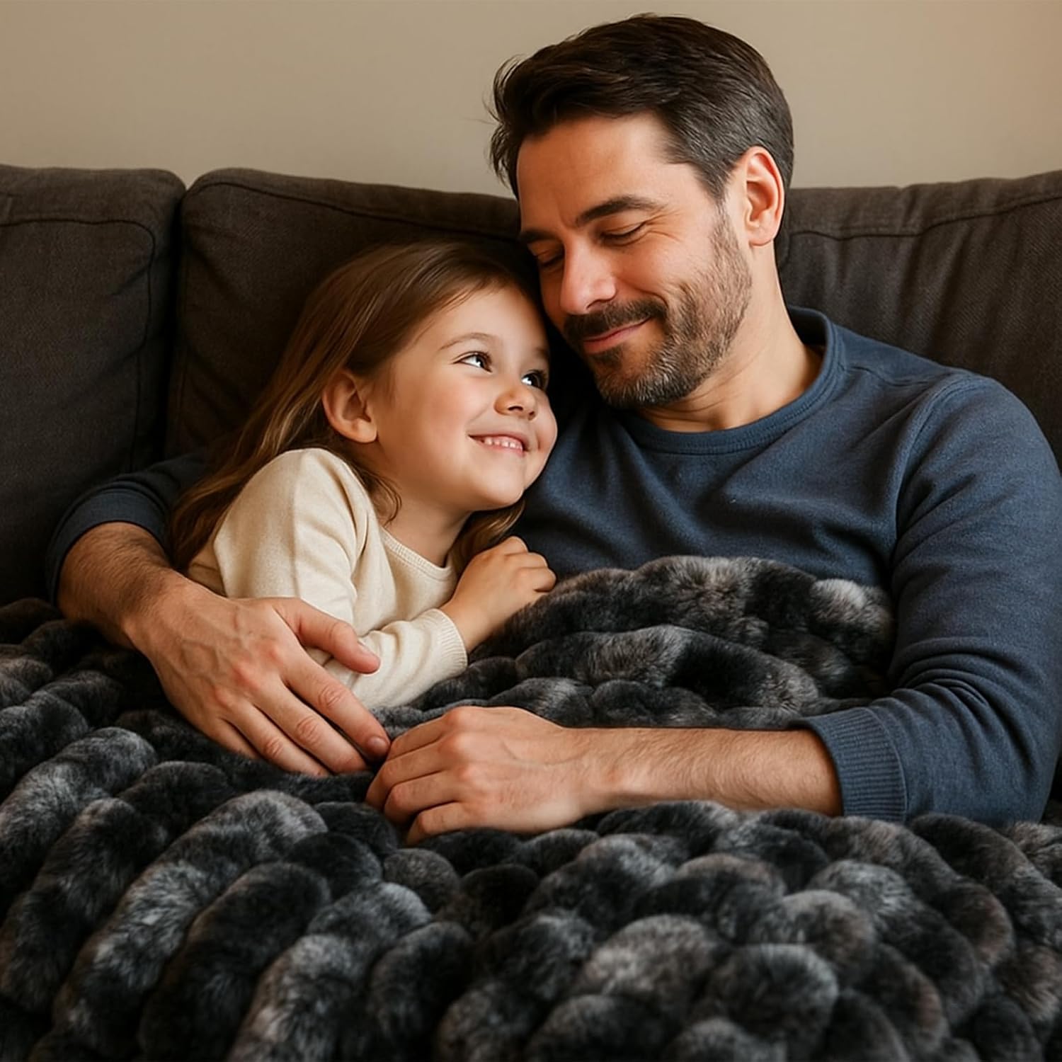 BENVWE Fluffy Faux Fur Throw Blanket for Couch, Soft Plush Thick Cozy Fuzzy Luxury Minky Bubble Blanket for Home Living Room Decor Gift for Women, Tie-dye Grey, 50" x 60", 1100GSM - Image 8