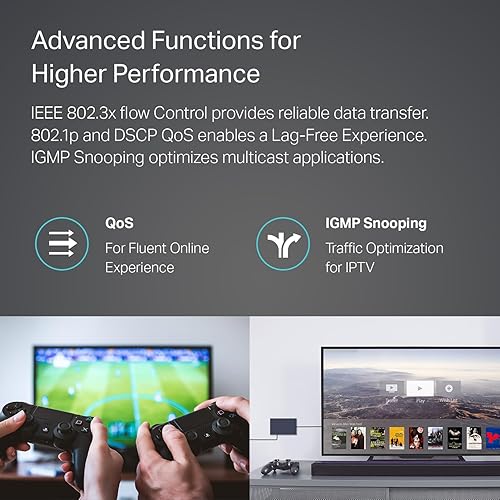 Vista 52 de TP-Link 8 Port Gigabit Switch Easy Smart Managed Plug & Play Lifetime Protection Desktop/ Wall-Mount Sturdy Metal w/ Shielded Ports