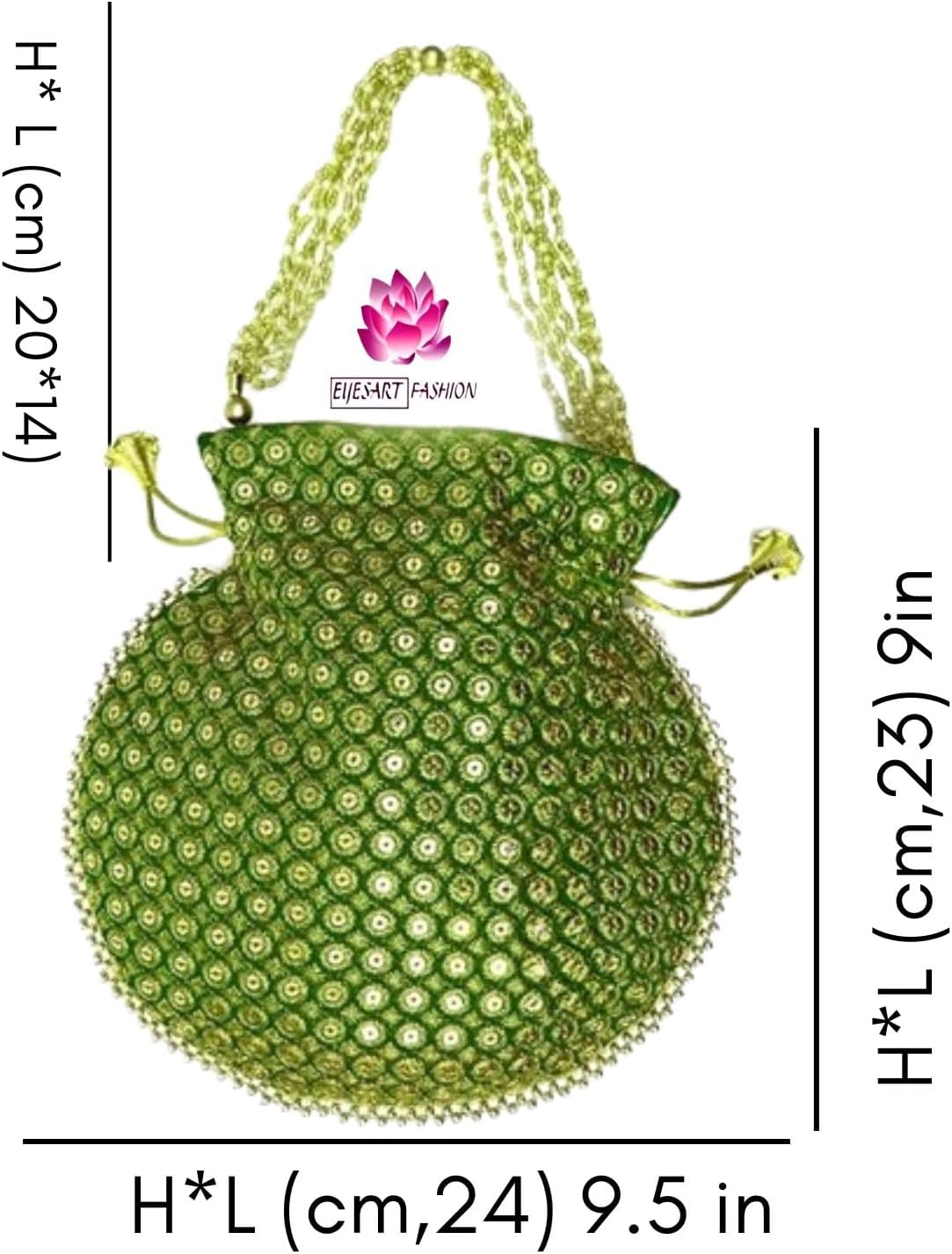 Potli Bag For Women Ethnic Designer Embroidery Work Batwa Pearls Handle With Intricate Bridal Drawstring Stylish Bridal Women - Image 3