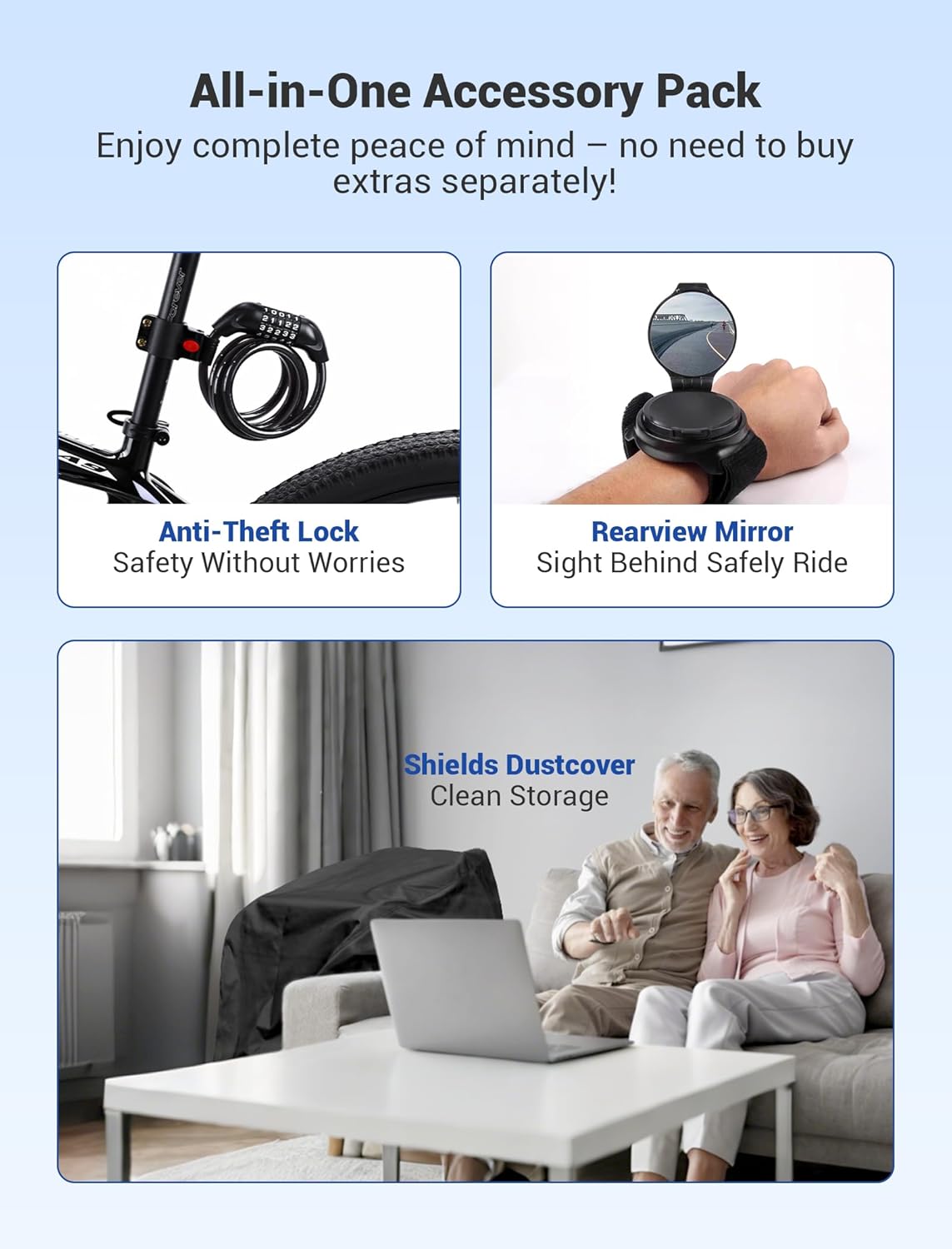 Dual safety protection system with electromagnetic brakes and anti-tip wheels