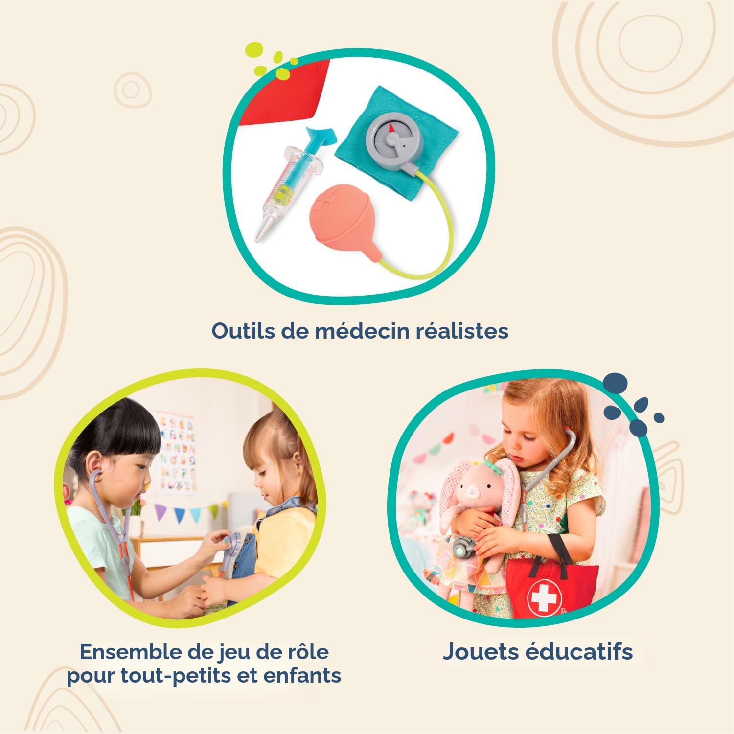 Kit de médecin, jouet de simulation, médecin, infirmière, jeux d'hôpital, chariot médical pour tout-petits, Kit avec sons, jouet pour tout-petits de 3 à 5 ans à partir de 52,99 € (août 2026 Kit de médecin, jouet de simulation, médecin, infirmière, jeux d'hôpital, chariot médical pour tout-petits, Kit avec sons, jouet pour tout-petits de 3 à 5 ans à partir de 52,99 € (août 2026