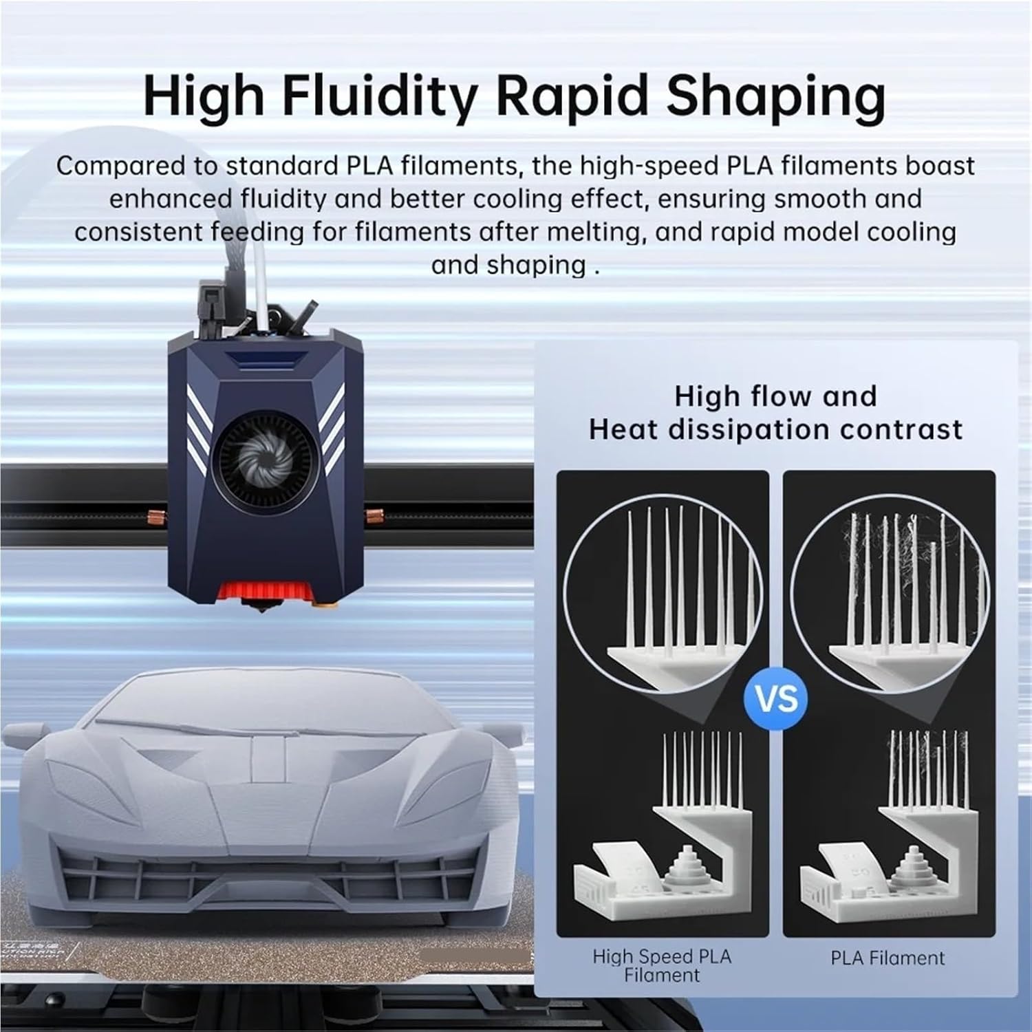 Compatible for ANYCUBIC Kobra 2 Printers, High-Speed PLA 3D Printer Filament 1.75mm, 1KG Spool(1kg Black)