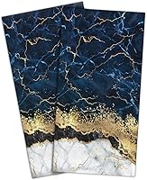 Vista 7 de HAISUKA Toallas de mano de mármol negro y dorado para baño, toallas de baño decorativas suaves y absorbentes, toallas de mano modernas abstractas