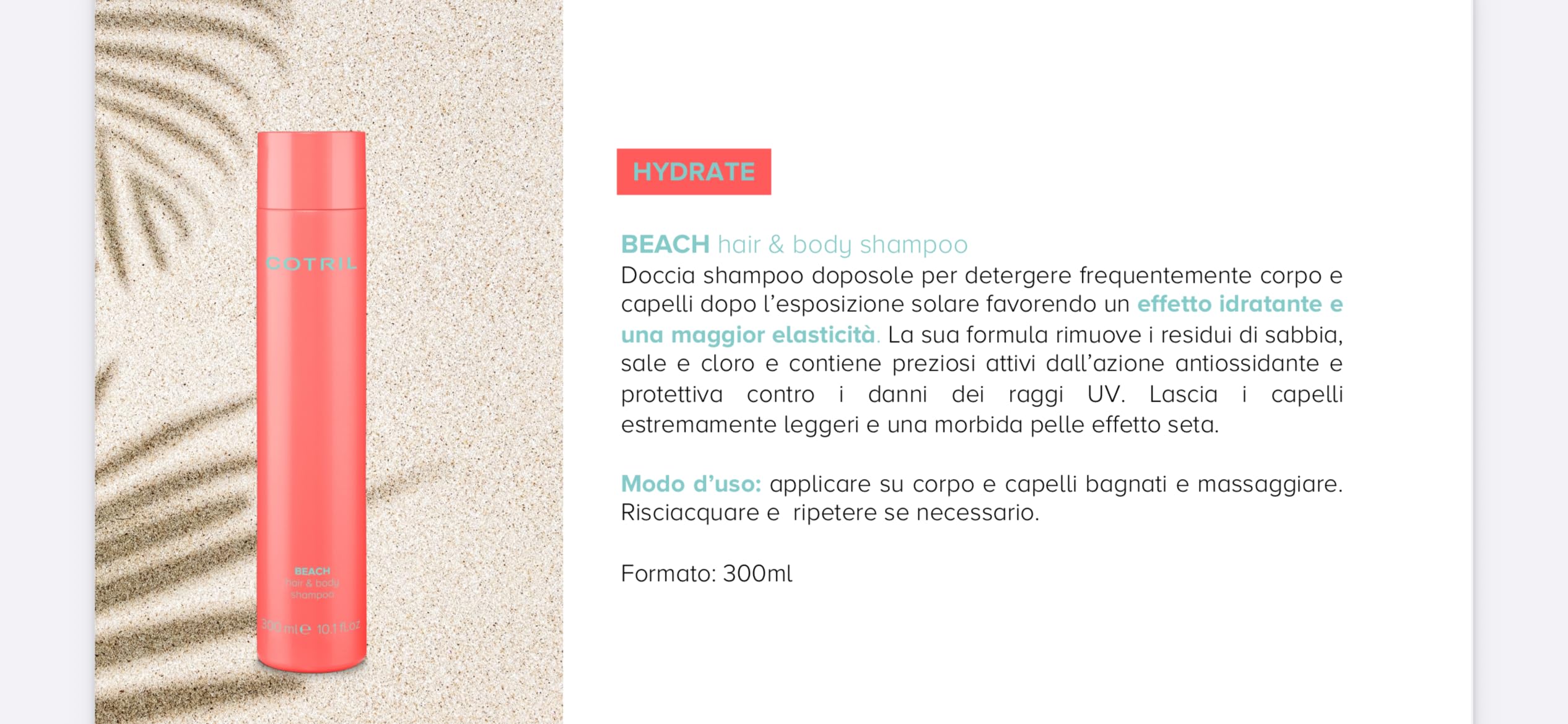 Cotril Beach Kit Shampoo 300ml + Mask 200ml + Milk 150ml