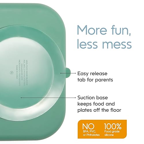 Miniatura 5 de NumNum Placas de succión de silicona para bebé, placa dividida 100% de grado alimenticio con pestaña de fácil liberación, sin BPA y apta para