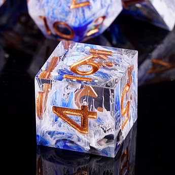 ORUZA DND Dice Set 7 Pieces Resin Polyhedral D&D Dice Sharp Edges Dice Set Game Dice for Dungeons and Dragons Pathfinder DND RPG MTG Place Card Games
