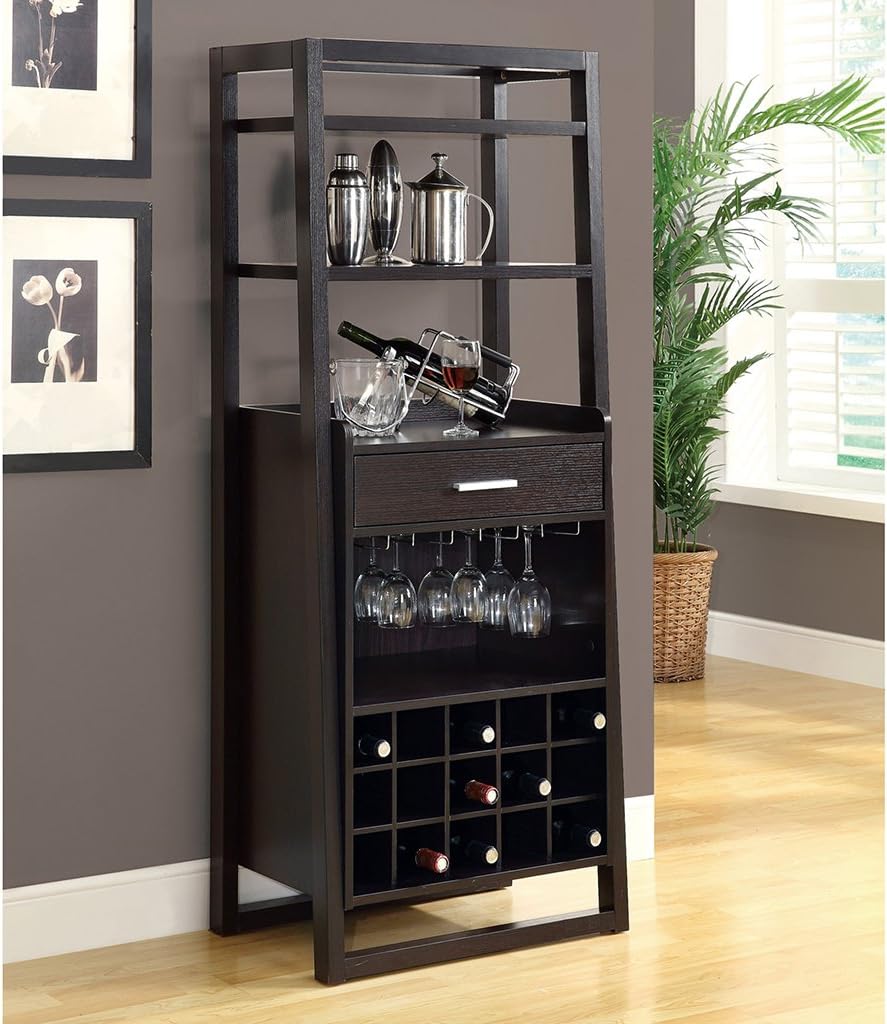 Monarch Specialties , Home Bar, Ladder Style, Cappuccino, 60"H