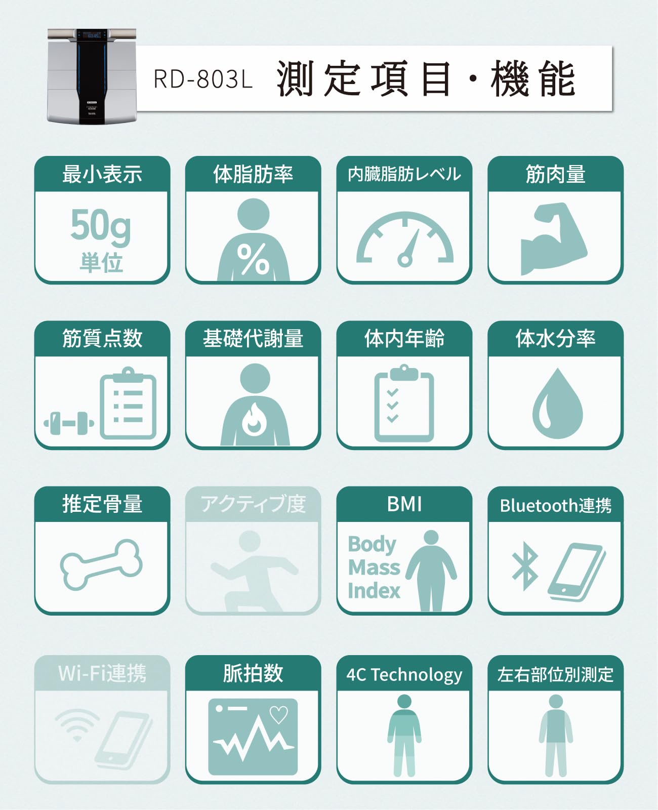 Amazon | タニタ 体組成計 RD-803L【”はかる”で暮らしと向き合う】世界