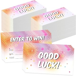 600 Pcs Colorful Enter to Win Raffle Tickets Cards 3.5 x 2 Inch Entry Form Ticket Cards for Contest, Auction, Raffles, Ballot Box with Space for Name, Email Address Phone Number Fields (600)