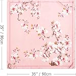 DRESHOW 35” Large Square Satin Head Scarf - 4Pcs Silk Accessories Classic Patterned Squares Beach Bandanas for Women