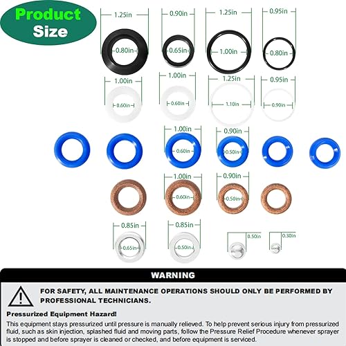 Miniatura 6 de 244194 Kit de reparación de bomba de embalaje compatible con Graco 244194 pulverizador de pintura sin aire 295 390pc 395pc 490pc 495pc 595 3400