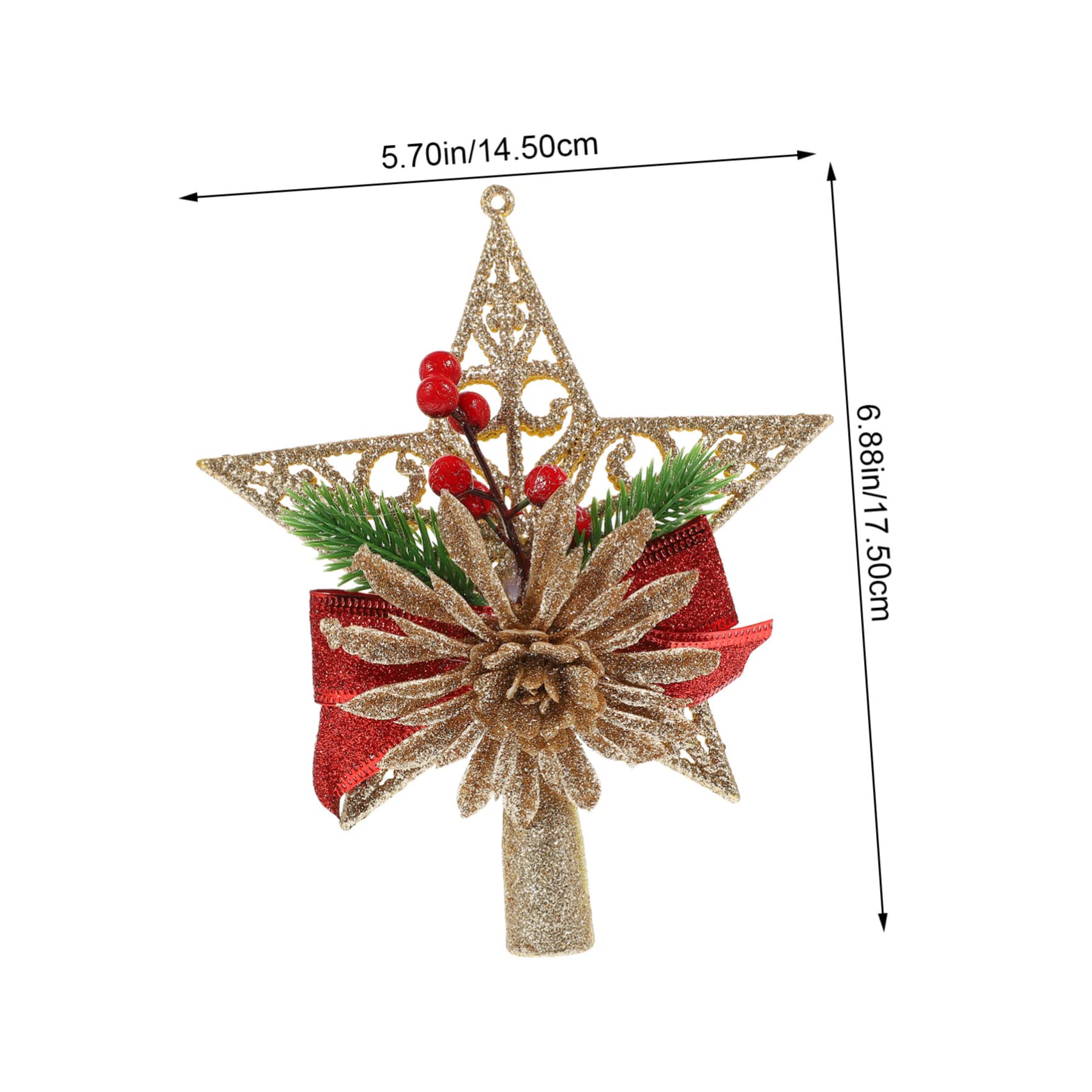 3 Stücke Galvanisierte Weihnachtsbaumspitze 5-zackiges Ornament Weihnachtsbaum Stern Für Dekorative Versorgung Zu Hause