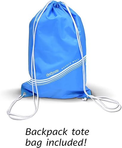 Miniatura 5 de GoSports Juego de iniciación de bolas de pepinillo de madera, incluye 2 paletas de madera, 4 bolas de pepinillo oficiales y bolsa de mochila