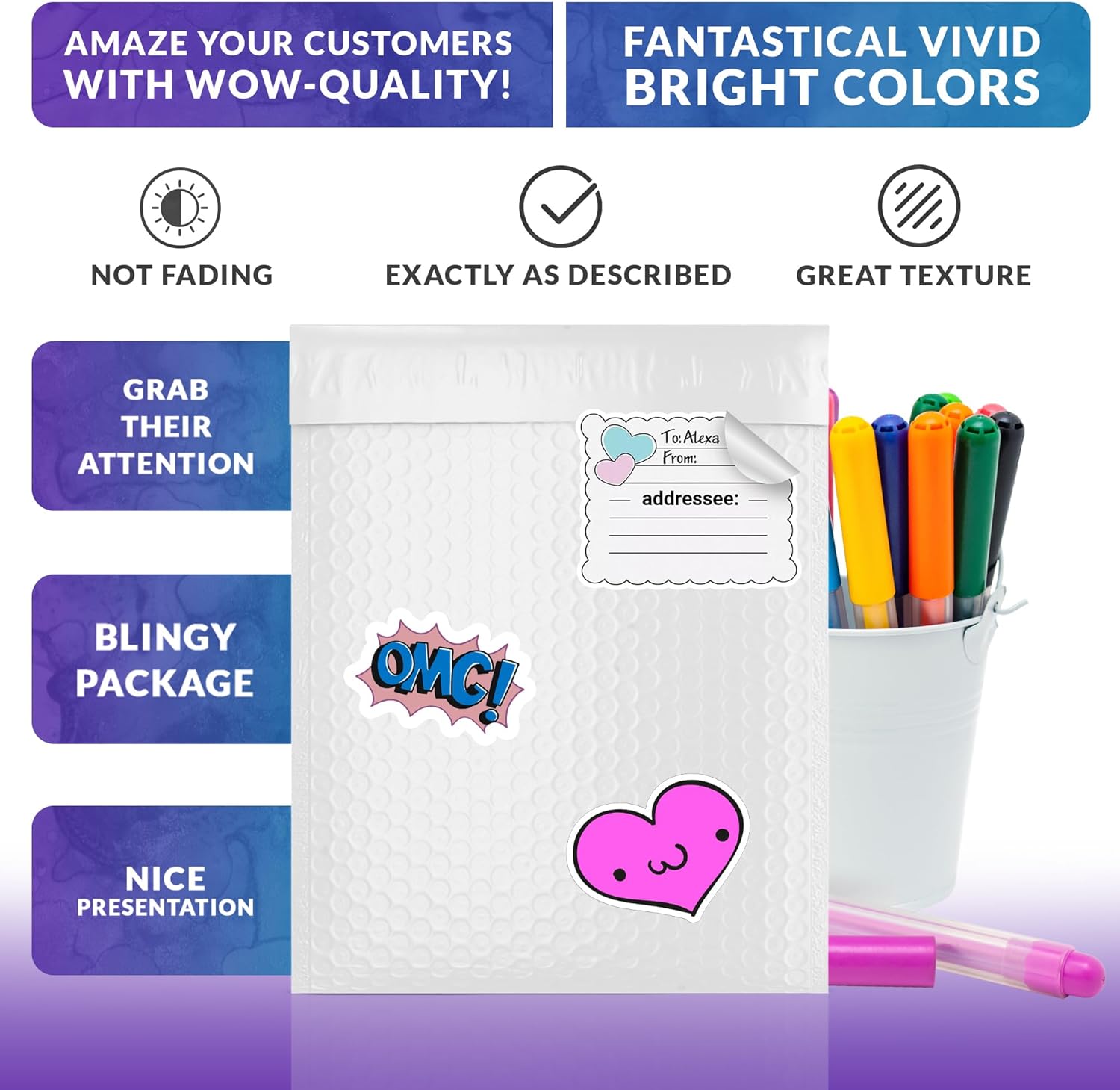 ABC PACK & SUPPLY Poly Bubble Mailers 10.5 x 15 Inch White, Peel and Seal Closure, Water Resistant, 3/16 Inch Bubble Lining, 100 Per Case
