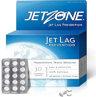 Jet Lag Remedy - Business & Vacation Homeopathic Travel Aid – Trusted for Over 18 Years - Immune – Circadian Rhythm - Fatigue – Exhaustion – Tired - Insomnia – Covers 48hrs Flying Time - 30 Chewables