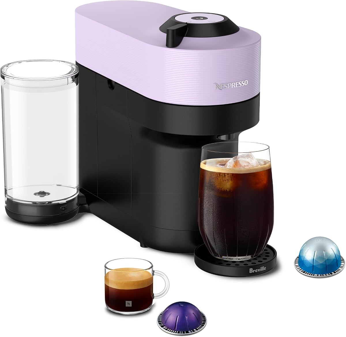 Cafetera y espresso Vertuo Pop+ de Breville, lila