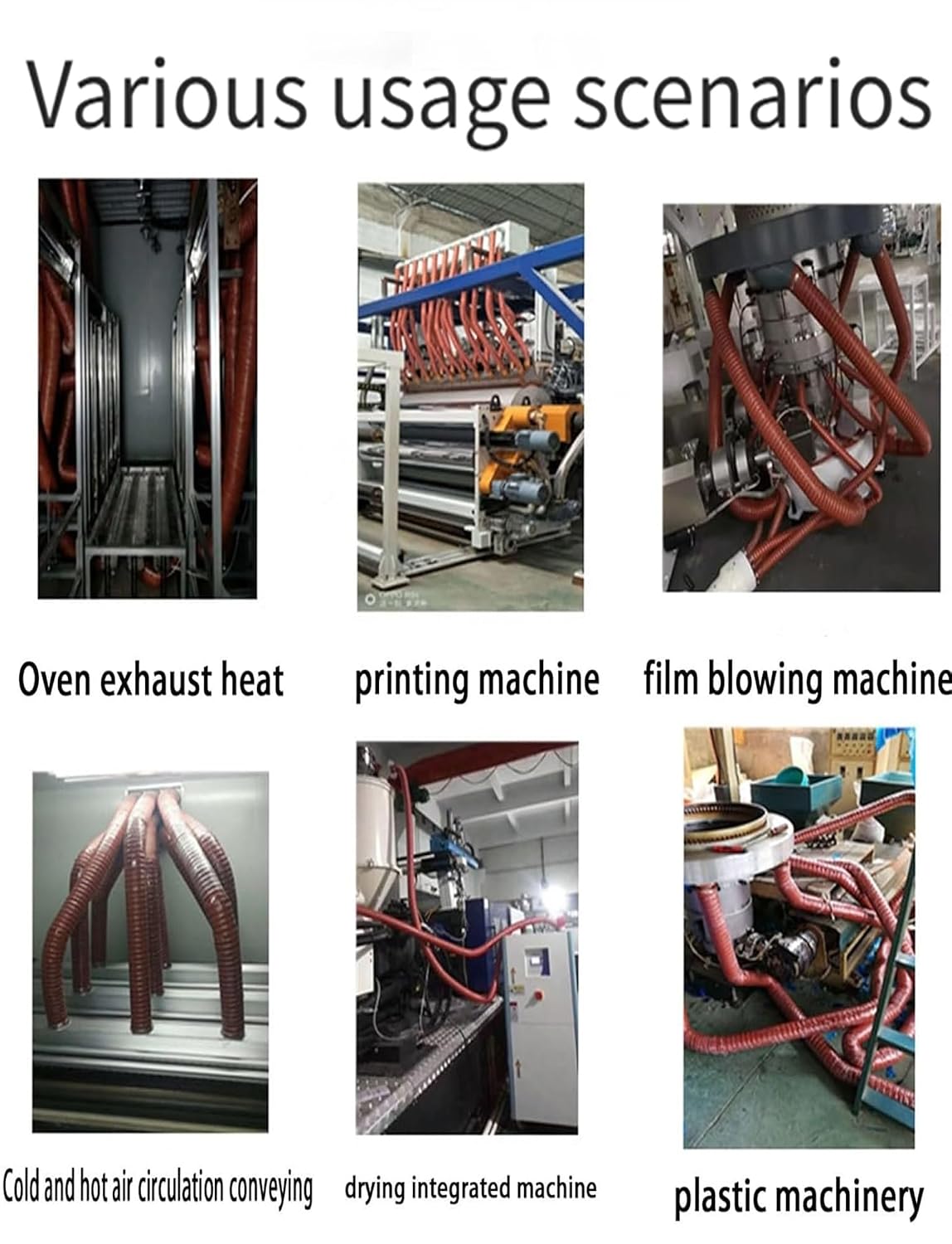 Silicone Flexible Brake Cooling Air Duct, High-Temp Intake Hose for Industrial Fume Extraction, Car Heaters, AC Program(ID400mm,300cm/118.1in)