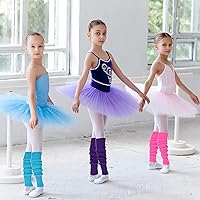 Vista 6 de SATINIOR Calentadores de piernas de punto acanalado de los años 80 para mujer, calentadores de piernas altas de neón de los ochenta, traje caliente