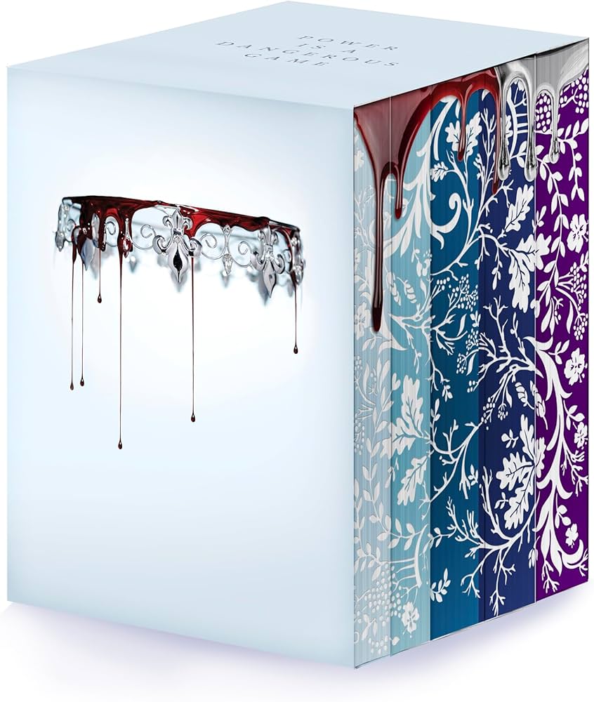 Red Queen 10th Anniversary Deluxe 5-book Box Set with stenciled