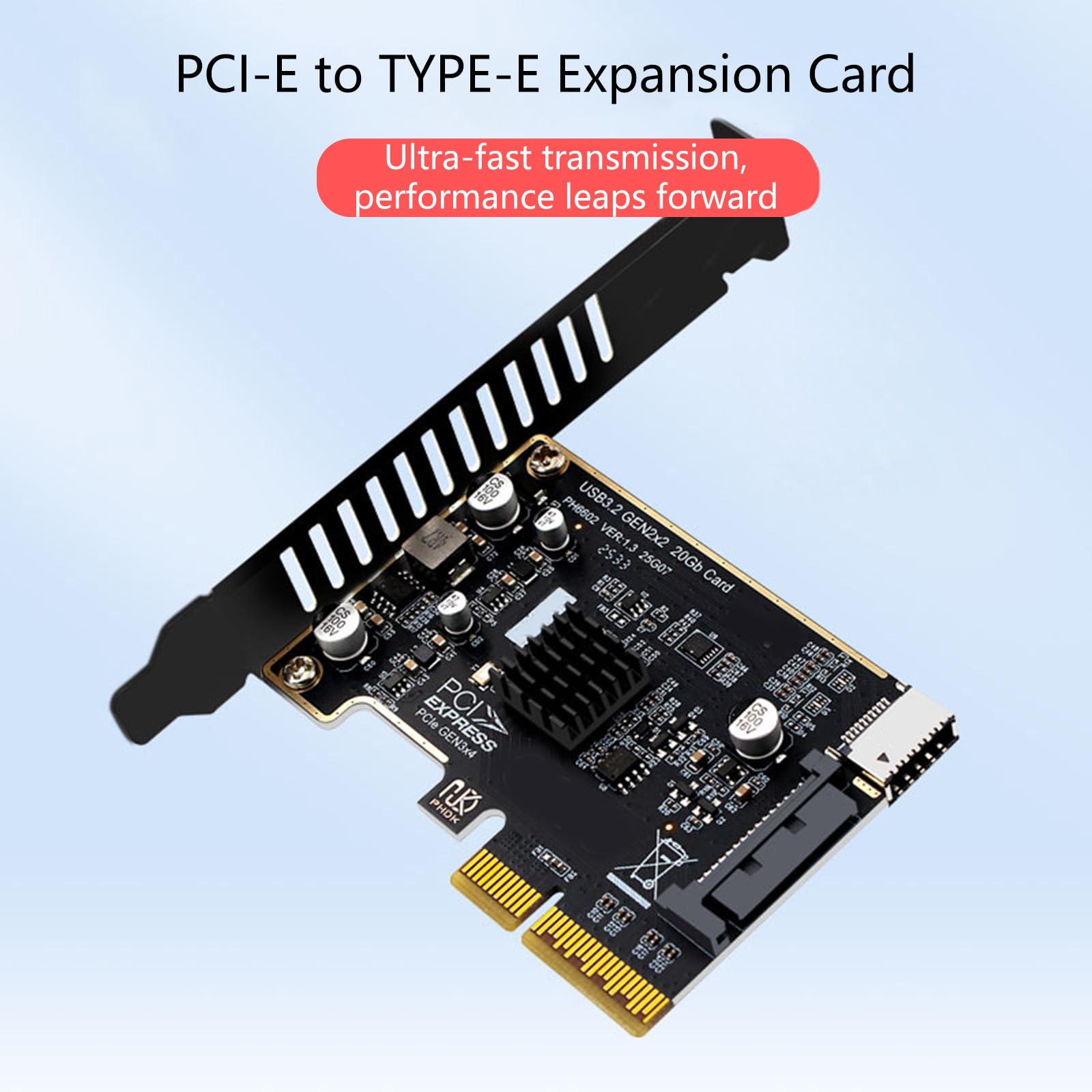 Scheda di espansione PCIe 4X per USB 3.2 Gen 2 tipo E pannello frontale 20 Gbps trasferimento dati