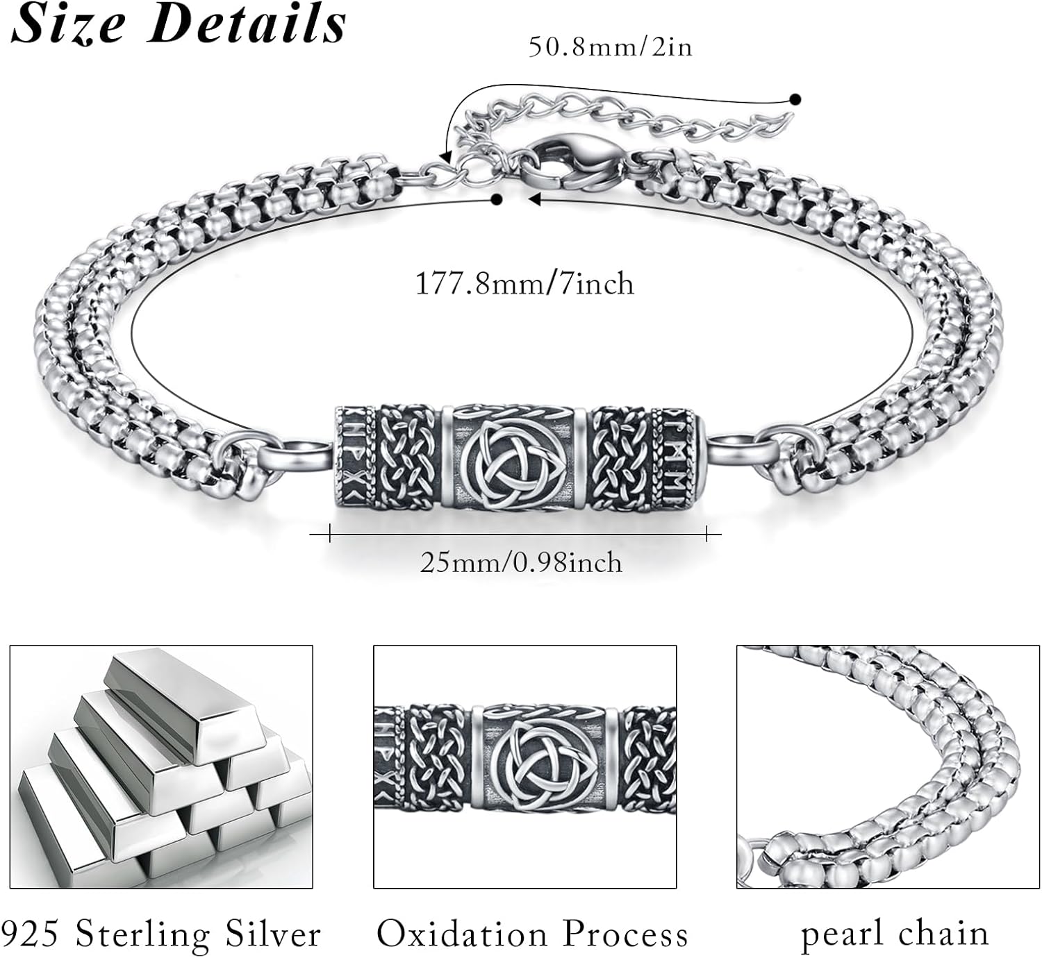 TUGHRA Ashes Bracelet for Women Urn Bracelet for Ashes 925 Sterling Silver Cremation Jewelry Memorial Gifts Keepsake Bracelet - Image 5