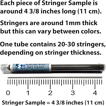 Glacial Art Glass Chocolate Brown COE 96 Stringer Sample - S-2116-96 Oceanside Glass Stringer