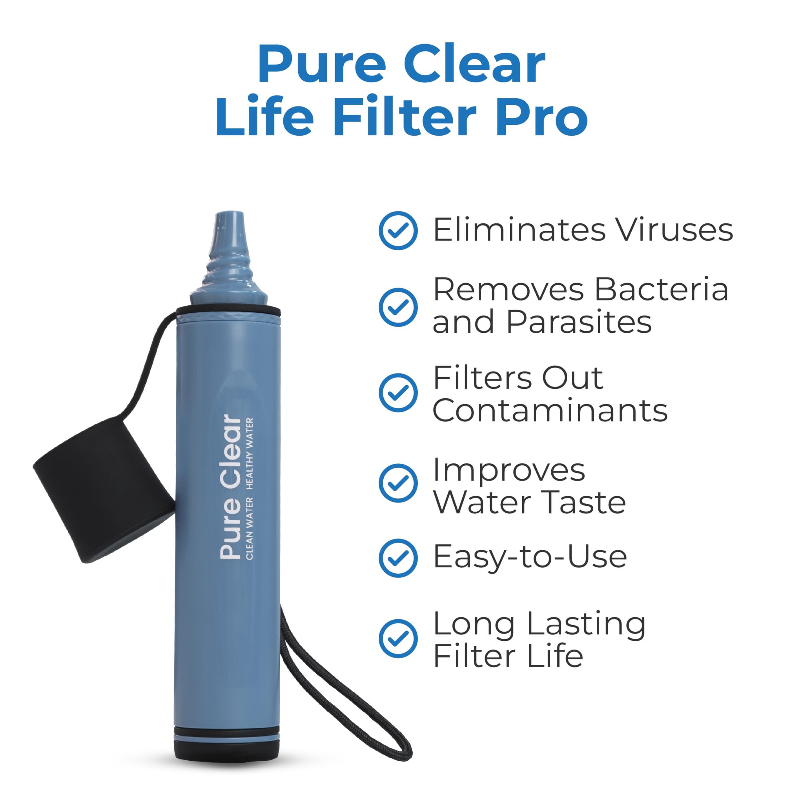 Portable Water Filter Straw,396 Gallon Filtration Capacity,0.01 Micron Filtratio