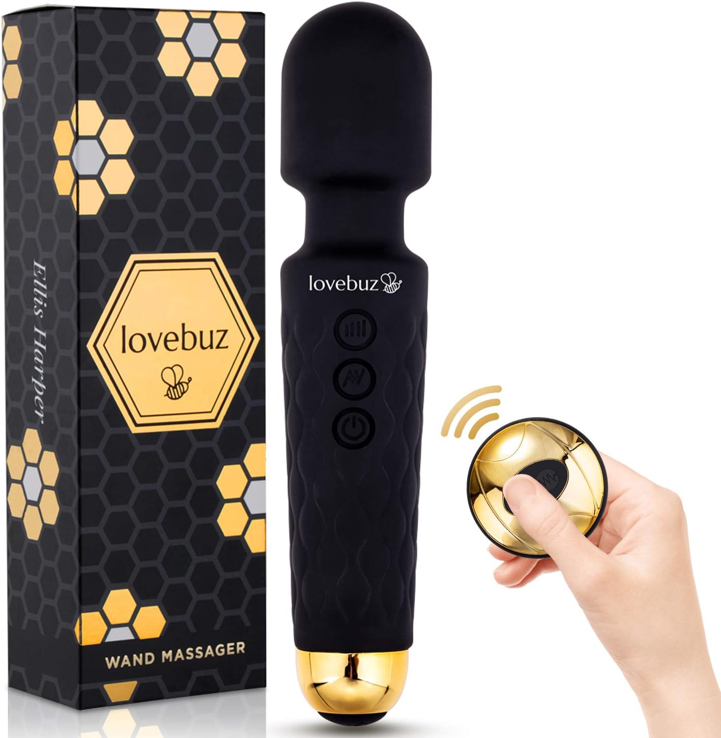 Wand Massager for Women with Remote Control - Easy to Use, Waterproof Personal Massager - 20 Vibration Modes and 5 Speeds - Includes Gift Box, Velvet Bag and Massage Wand Techniques eBook