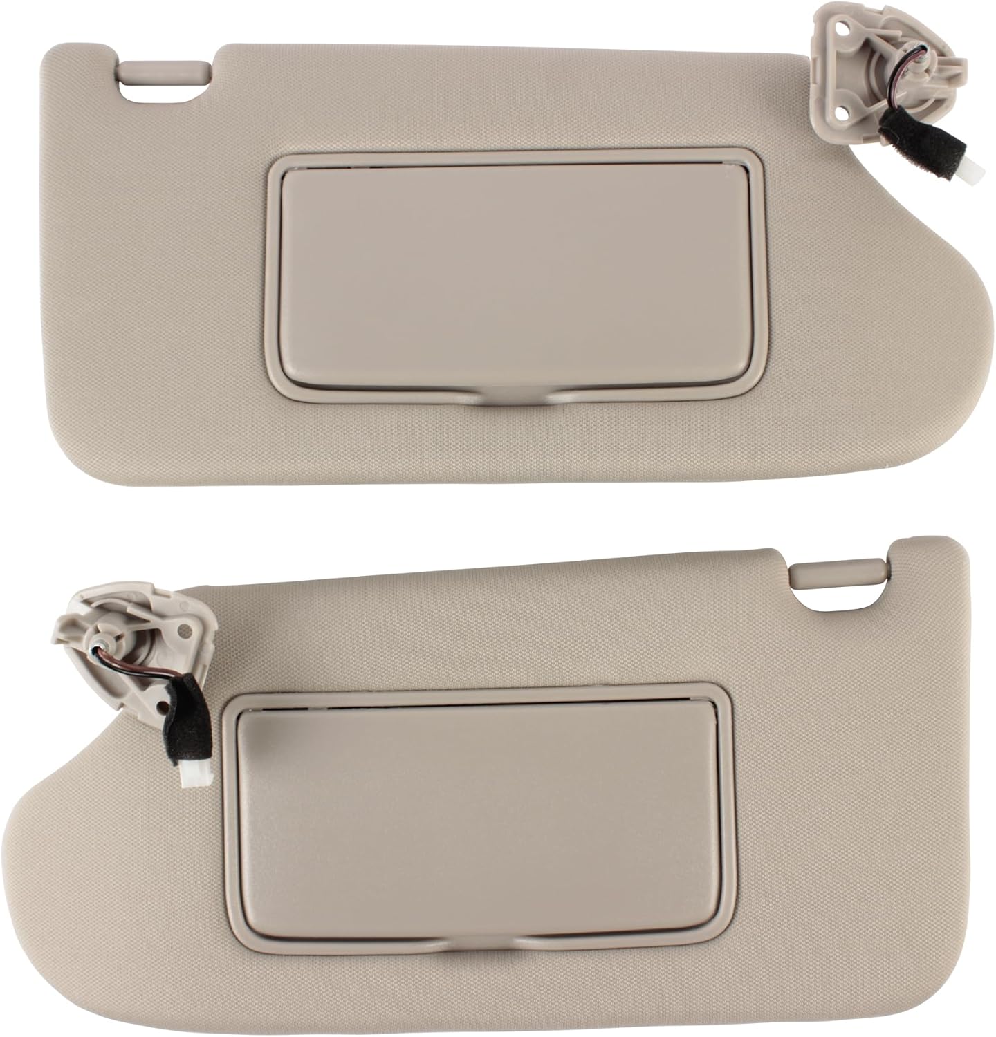 Driver & Passenger Side Sun Visor with Light for Altima 2013-2018 Without Sunroof - Beige (Replaces 96401-3TA2A & 96400-3TA2A)