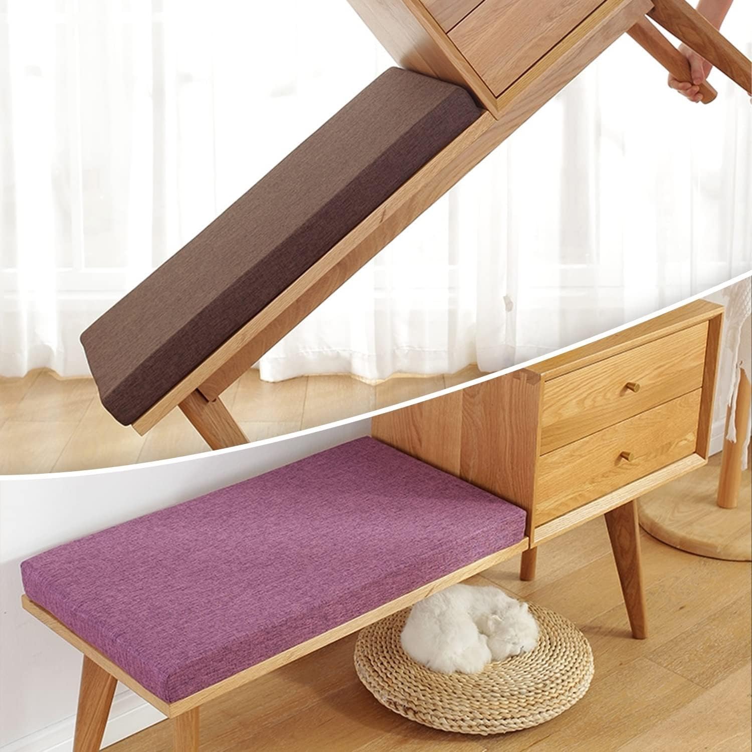 Cojines Para Bancos De Madera Cojín De Banco Para Interiores Y Exteriores, 2 Cojines De Banco De Jardín De 3 Plazas Cojines Para Banco Exterior