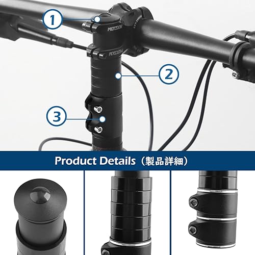 Vista 33 de TRIWONDER Adaptador de vástago de bicicleta para MTB, BMX, bicicletas de montaña, elevación de cabeza de aleación de aluminio 01 Negro