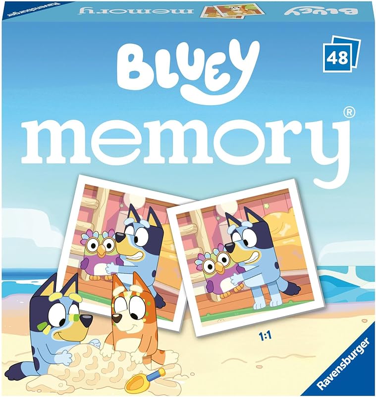 Ravensburger Bluey Mini Memory Matching Picture Snap Pairs Juego para niños a partir de 3 años