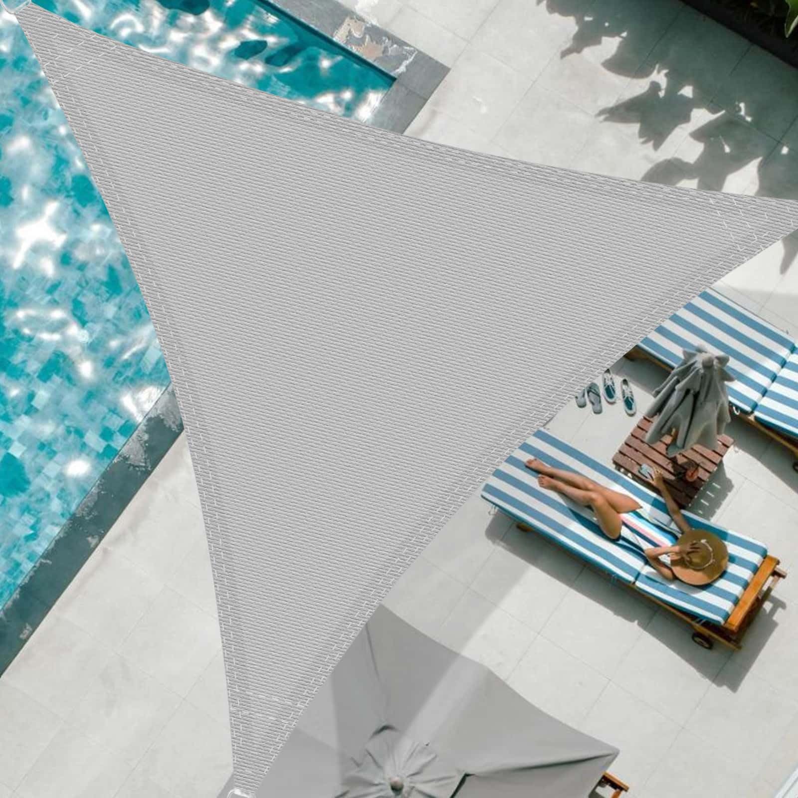 Voile d'ombrage respirant triangle 3x4x5m gris anti-UV