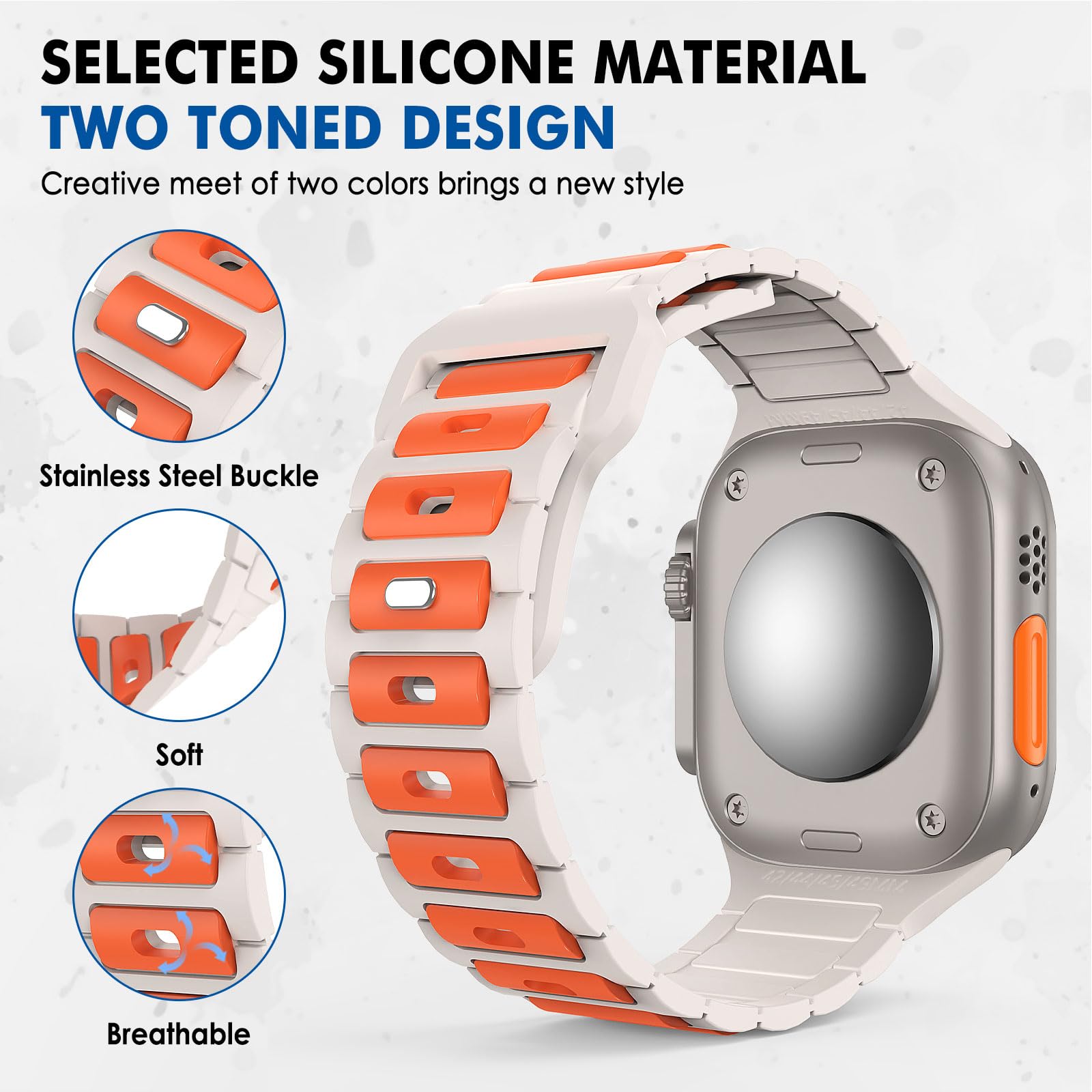 MoKo Cinturino Compatibile con Apple Watch Ultra 2 49mm 46mm 45mm 44mm 42mm per Uomo Donna, Cinturino di Ricambio Sportivi in Silicone per iWatch Apple Watch Serie 10 9 8 7 6 5 SE Ultra 2