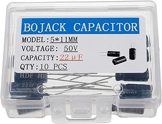BOJACK 5X11mm 22uF 50V 22MFD 50Voltage ±20% Aluminum Electrolytic Capacitors(Pack of 10 Pcs)