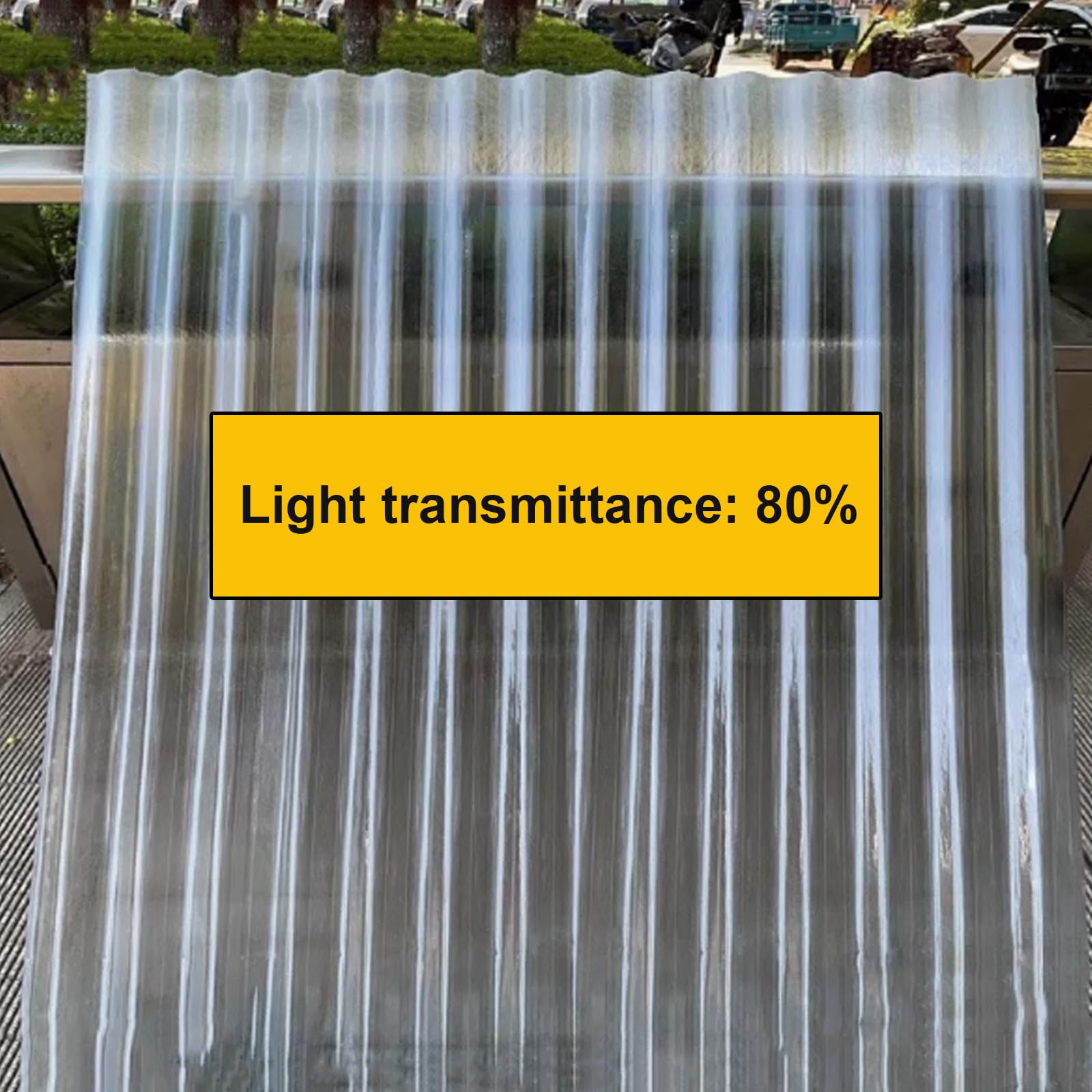 Panel Cubierta Translúcido Planchas Transparentes Tejado 1.2mm - 6 Piezas  0.9x0.9m, Anti-UV Y Aislamiento Acústico Paneles De Tejado, image size:1600x1600