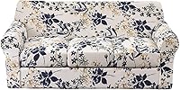 Vista 51 de KRFOONN Fundas elásticas de sofá de 4 piezas para sofás de 3 cojines, funda de sofá estampada con 3 fundas de cojín de asiento separadas, fundas