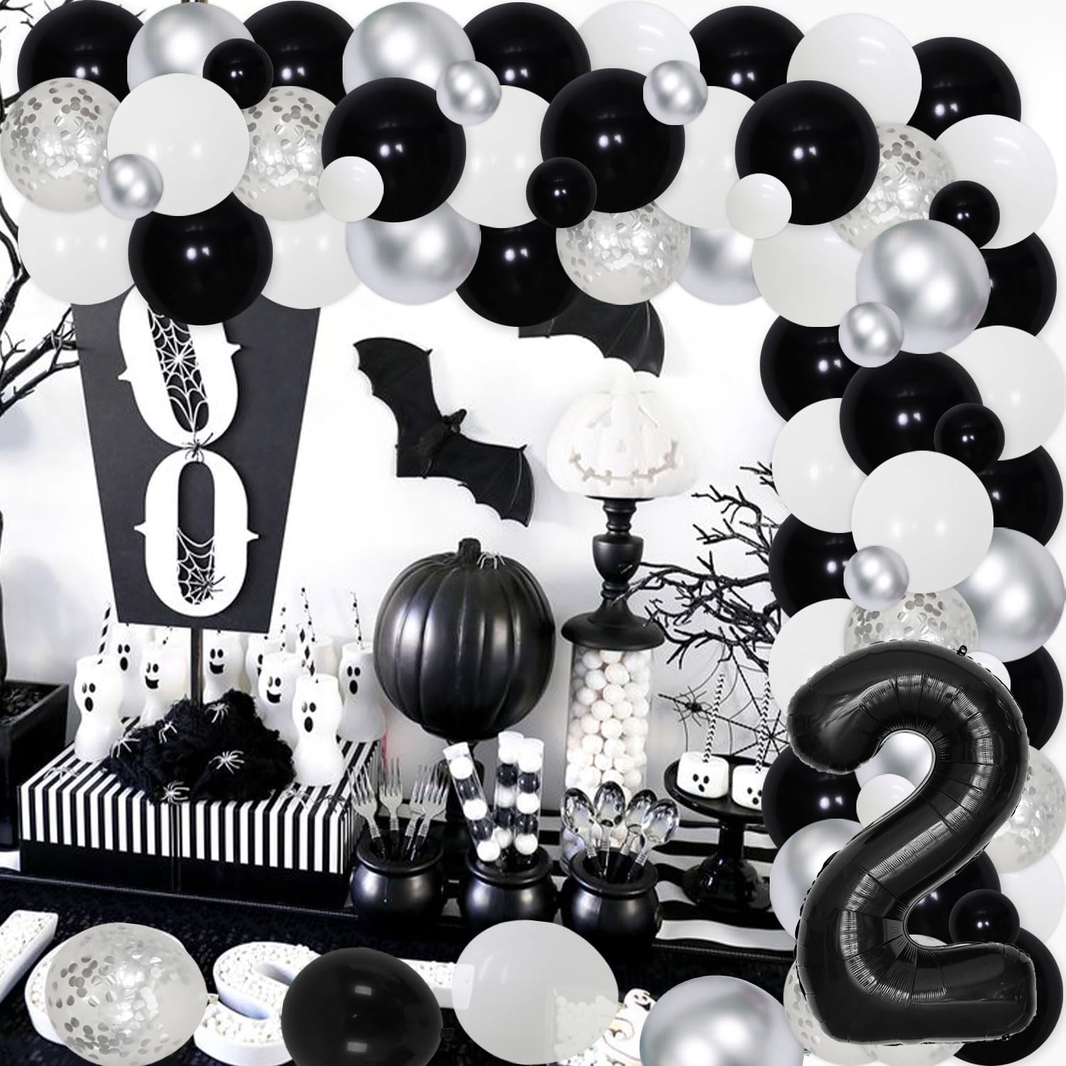 Amazon.com: 80Pcs Bad Two the Bone 2nd Birthday Party Decorations