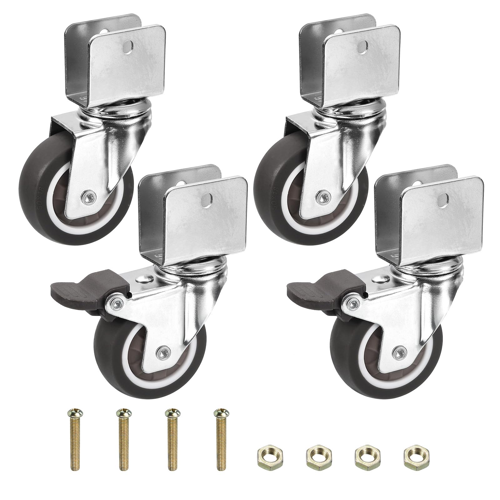 PATIKIL 1.5" Swivel Caster Wheels with 1" U Bracket
