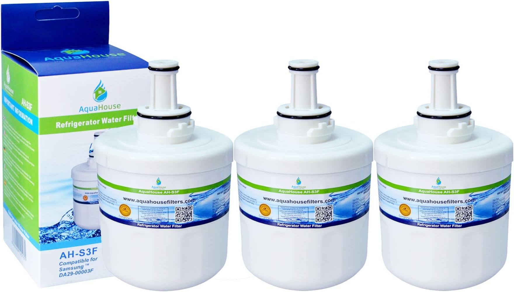 3X AH-S3F Compatible Water Filter for Samsung Fridge DA29-00003F, HAFIN1/EXP, DA97-06317A-B, Aqua-Pure Plus, DA29-00003A, DA29-00003B