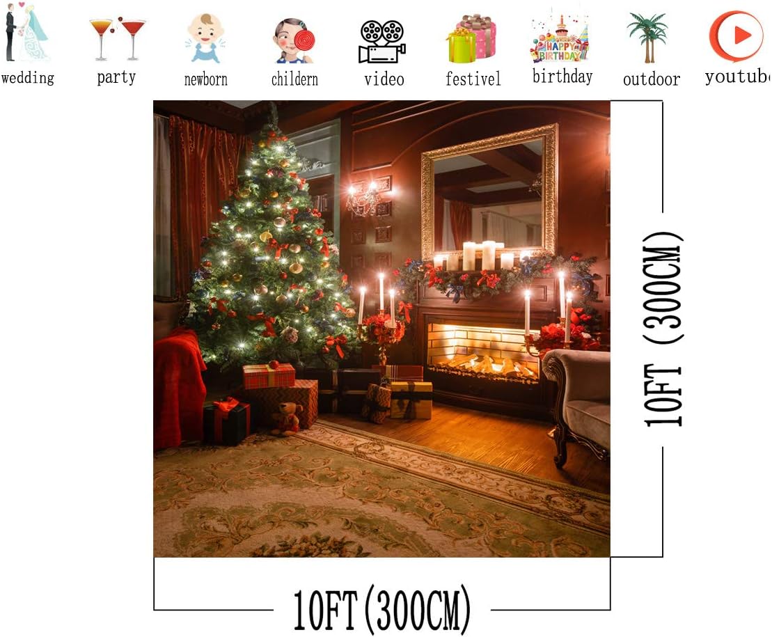 Exсluѕіvе Sресіаl AIIKES 10x10FT Christmas Tree Backdrops Indoor Fireplace Photography Background Xmas Gifts Wood Floor Photo Backdrops Party Home Decoration Photo Booth Studio Props 11-777 Amаzіng 🔥 AIIKES 10x10FT Christmas Tree Backdrops Indoor Fireplace Photography Background Xmas Gifts Wood Floor Photo Backdrops Party Home Decoration Photo Booth Studio Props 11-777