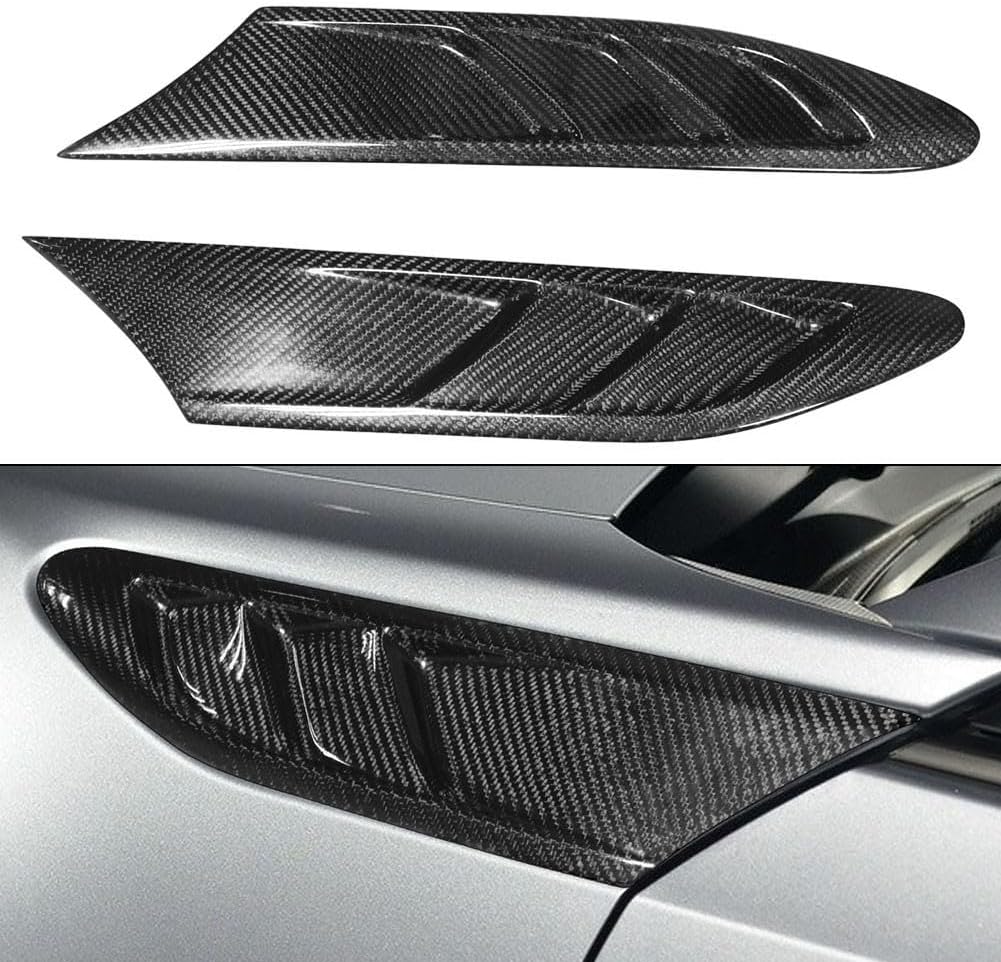 Side Fender Fin Vent Decorative Trim For Toyota 86 GT 2012-2020, For Subaru-BRZ 2012-2020, For Scion FR-S 2012-2020 – Carbon Fiber Scratch Resistant, Exterior Styling Enhancement Pair In Black