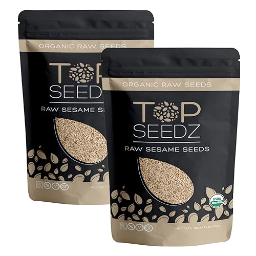 Top Seedz Semillas de sésamo crudas orgánicas certificadas por USDA Semillas de sésamo frescas y sin sal, sin cáscara Sin gluten, sin nueces, Top Seedz Semillas de sésamo crudas orgánicas certificadas por USDA Semillas de sésamo frescas y sin sal, sin cáscara Sin gluten, sin nueces,