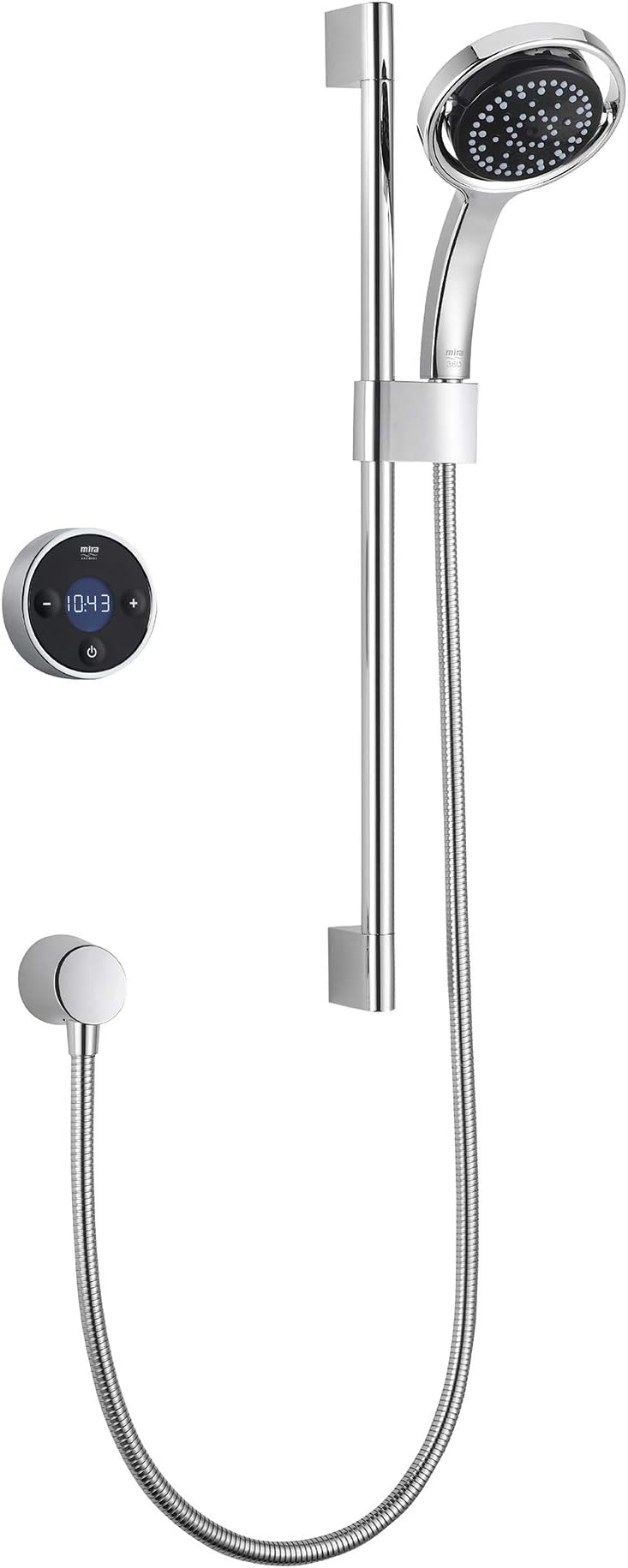 Platinum Digital Shower Rear Fed Pumped for Gravity 1.1666.201 - Black/Chrome