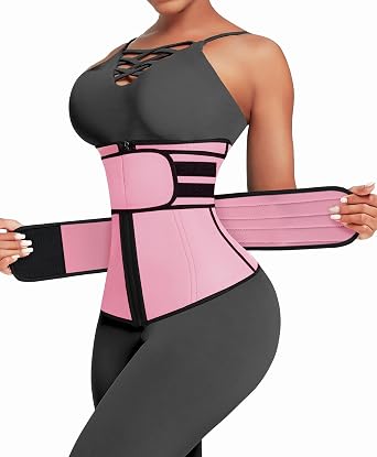 Lover-Beauty Waist Trainer for Women Workout Trimmer Corset with 2 Belt With Zipper Steel Bone Tummy Control Cincher