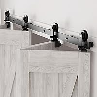 Vista 6 de CCJH Kit de rodillos de montaje superior para puertas correderas de granero biplegables, solo rodillo